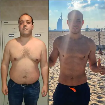 Personal training client before and after transformation 4, Dubai