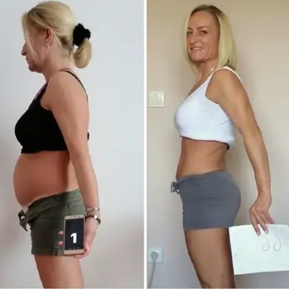 Personal training client before and after transformation 40, Dubai