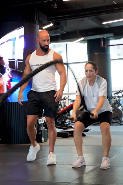 Battle ropes with a partner